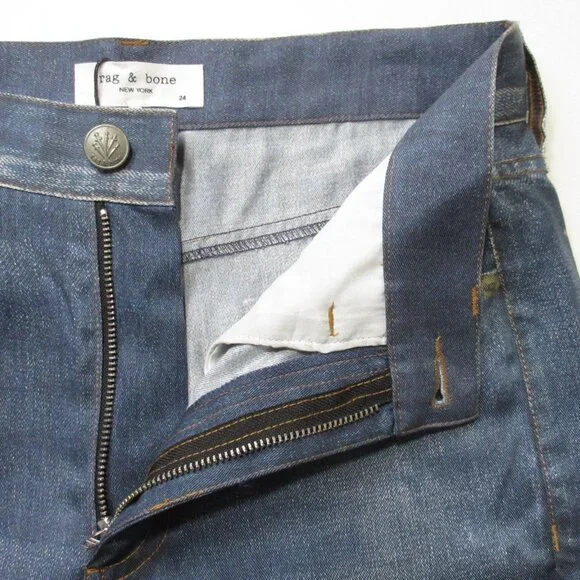 NWT rag & bone Liquid Miramar in Redwood Photo Printed Faux Jean Pants 24